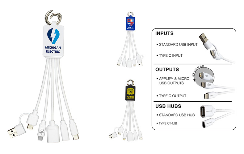 "FUSION" Charging Cable With 2 Port USB Hub "FUSION" Charging Cable With 2 Port USB Hub